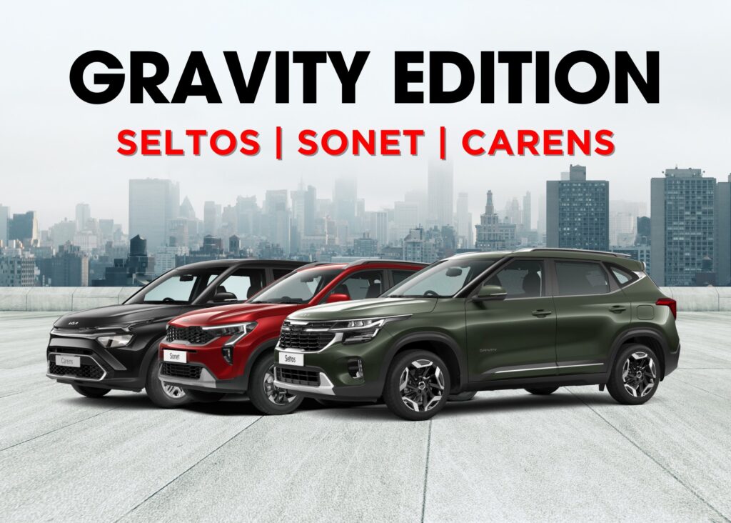 Kia Sonet, Seltos, and Carens Gravity Edition Launched